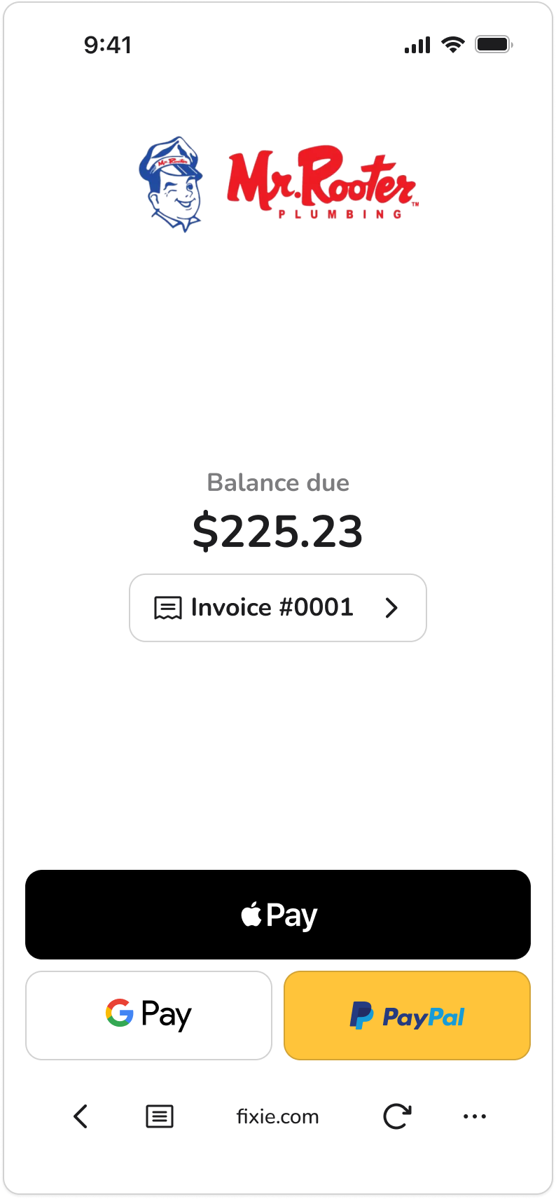 Invoice and payment interface
