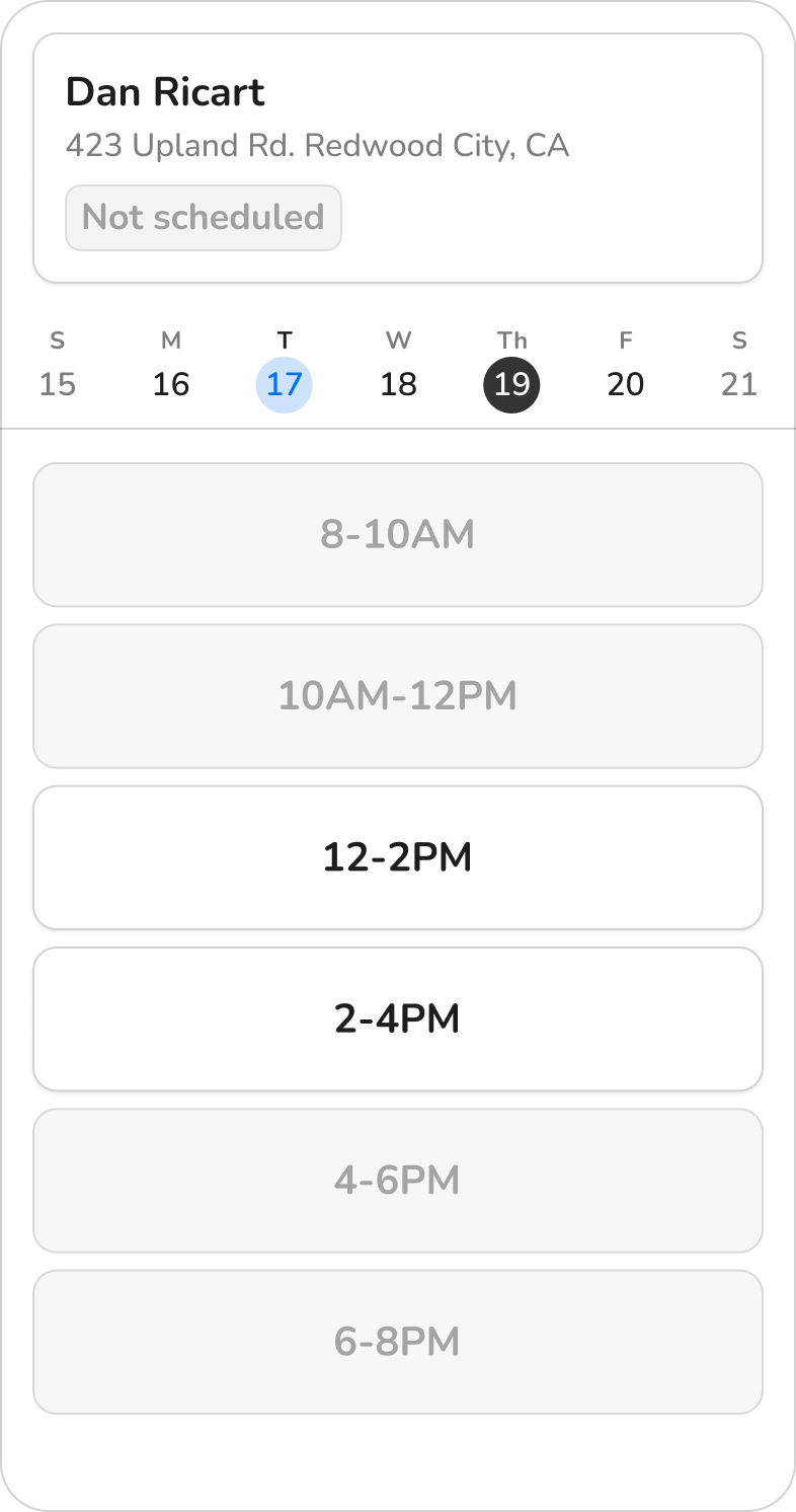 Job scheduling calendar